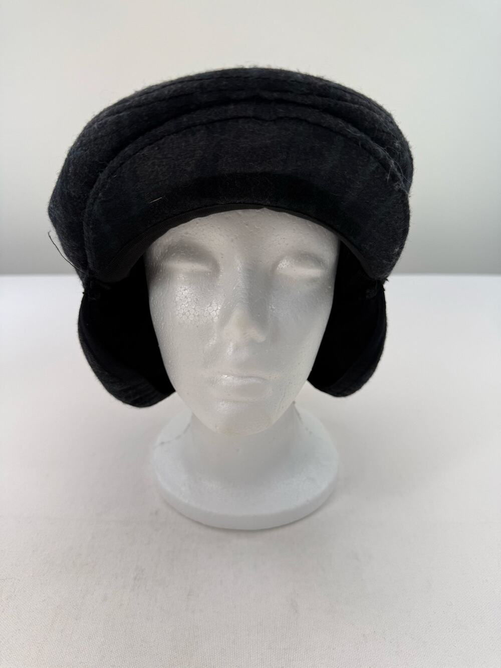 Epoch Hats Company Blue Plaid Wool Newsboy Pageboy Hat Ear Flaps